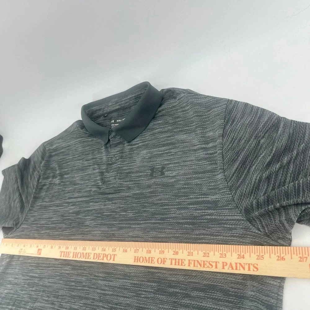 Under Armour Performance Polo Mens XXL 2XL Gray Heathered Short Sleeve Shirt - Picture 5 of 8